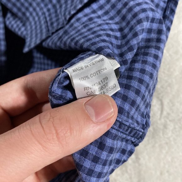 Johnston & Murphy Blue Checkered Casual Button Down Shirt - Picture 4 of 8